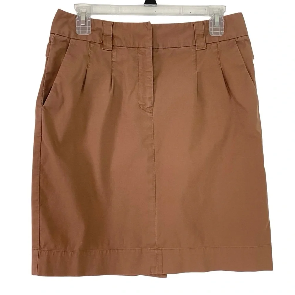 Anthropologie Elevenses Tan Skirt Womens Size 6 Small Safari Pleated Pockets